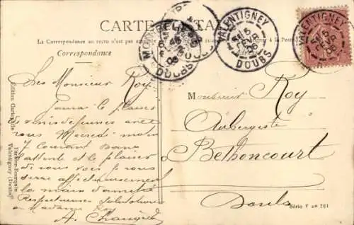 Ak Valentigney Doubs, Ufer der Doubs