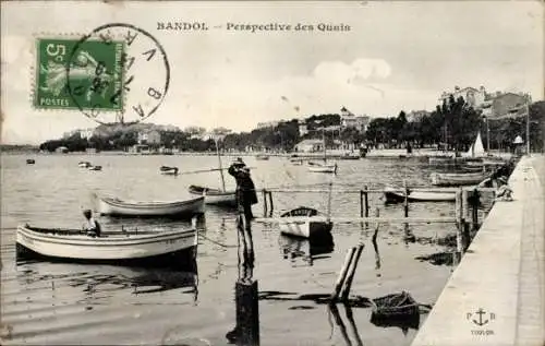 Ak Bandol sur Mer Var, Perspective des Quais