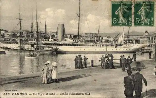 Ak Cannes Alpes Maritimes, Lyaistrata, Jetee Edouard VII