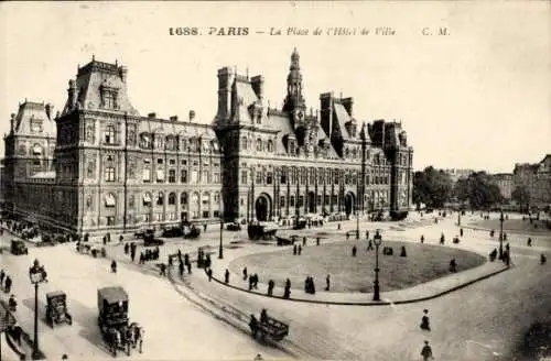 Ak Paris I Louvre, Place de l'Hotel de Ville