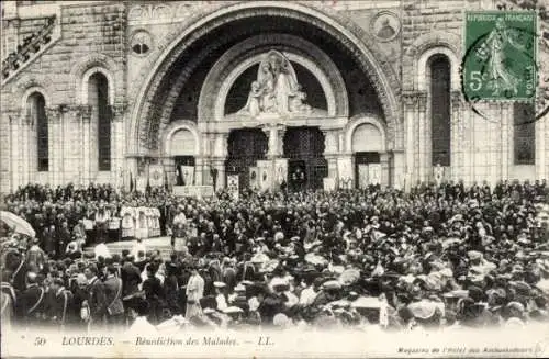 Ak Lourdes Hautes Pyrénées, Benediction des Malades