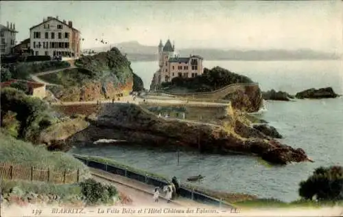 Ak Biarritz Pyrénées Atlantiques, Villa Belza, Hotel Chateau des Falaises