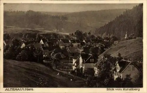 Ak Altenau Clausthal Zellerfeld im Oberharz, Blick vom Kunstberg