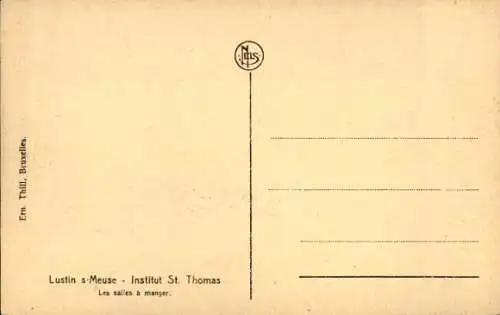 Ak Lustin Profondeville Wallonien Namur, Institut St. Thomas, Speisesaal