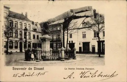 Ak Dinant Wallonien Namur, Statue Joachim Parenier