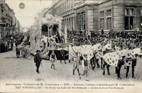 Ak Anvers Antwerpen Flandern, Cortege commemoratif H. Conscience 1912