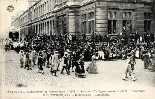 Ak Anvers Antwerpen Flandern, Cortege commemoratif H. Conscience 1912, Iconoclastes