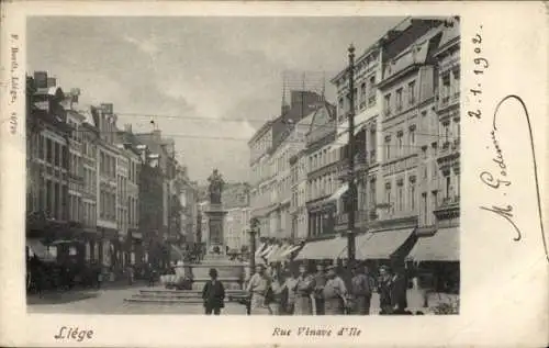 Ak Liège Lüttich Wallonien, Rue Vinave d'Ile