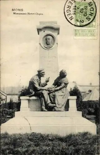 Ak Mons Wallonien Hennegau, Monument Henri Clepin