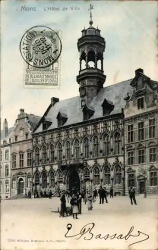 Ak Mons Wallonien Hennegau, Rathaus