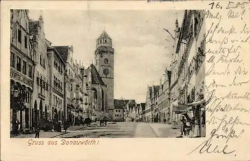 Ak Donauwörth in Schwaben Bayern, Teilansicht