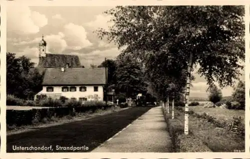 Ak Unterschondorf Schondorf am Ammersee Oberbayern, Teilansicht