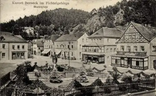 Ak Bad Berneck im Fichtelgebirge Bayern, Marktplatz