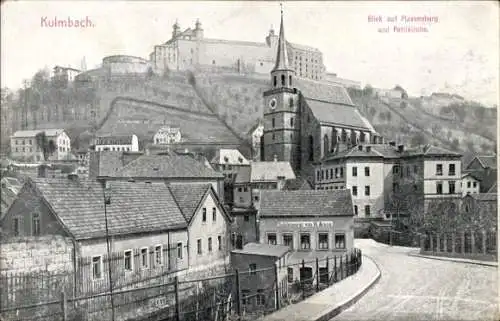 Ak Kulmbach in Oberfranken, Plassenburg und Petrikirche, Schlosserei von H. Amos