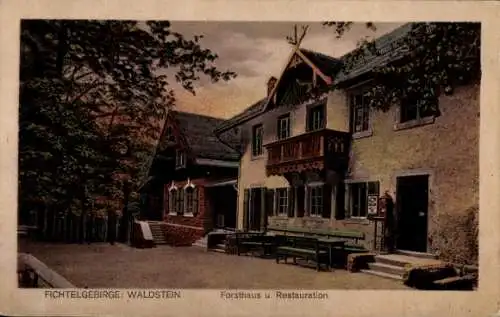 Ak Zell im Fichtelgebirge, Großer Waldstein, Forsthaus, Restauration