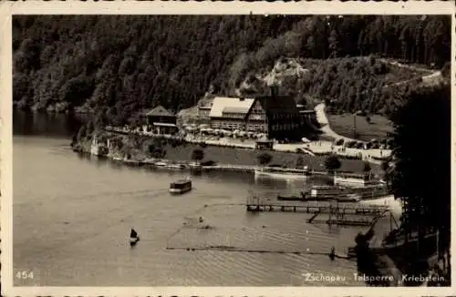 Ak Kriebstein Sachsen, Zschopau Talsperre, Gesamtansicht