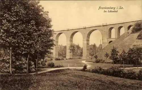 Ak Frankenberg in Sachsen, Im Lützetal, Brücke