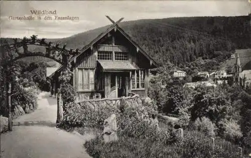 Ak Bad Wildbad im Schwarzwald, Gartenhalle in den Enzanlagen