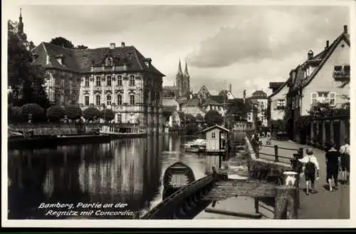 Ak Bamberg in Oberfranken, an der Regnitz mit Concordia, Kirche