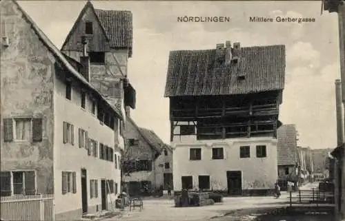 Ak Nördlingen in Schwaben, Mittlere Gerbergasse