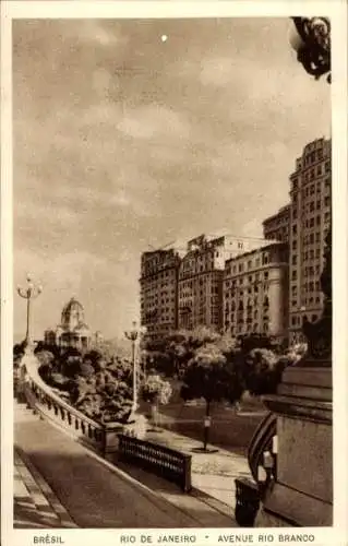 Ak Rio de Janeiro Brasilien, Avenue Rio Branco