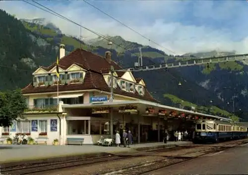 Ak Frutigen Kanton Bern, Bahnhof, Bahn