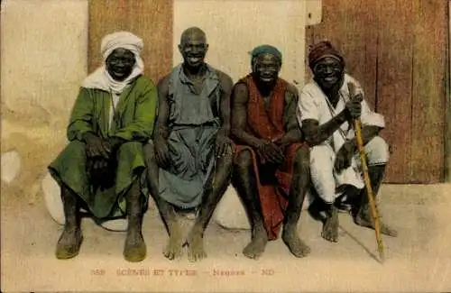 Ak Scenes et Types, Negres, vier Männer, Afrikaner