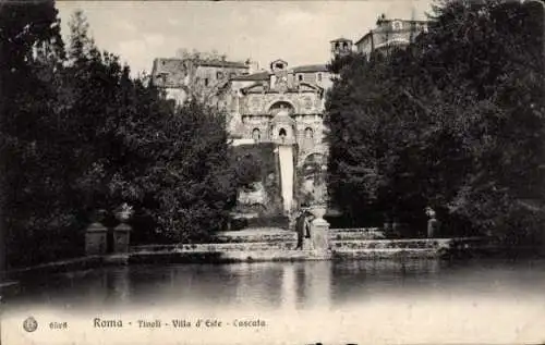 Ak Roma Rom Lazio, Tivoli, Villa, Cascata