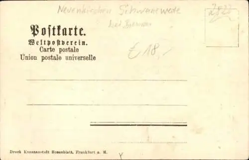 Litho Neuenkirchen Schwanewede Niedersachsen, Kirche, Straßenpartie