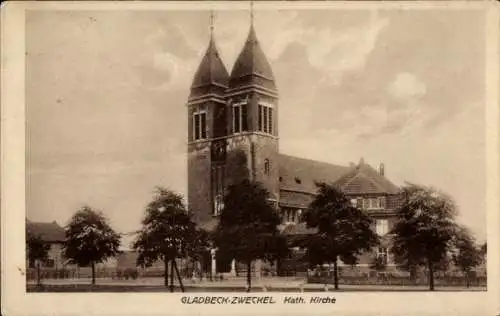 Ak Zweckel Gladbeck im Ruhrgebiet Westfalen, Katholische Kirche