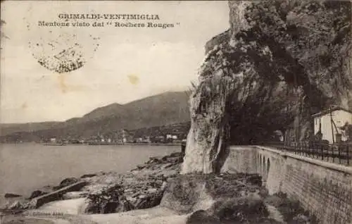 Ak Grimaldi Ventimiglia Liguria, Mentone visto dai Rochers Rouges