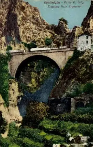 Ak Ventimiglia Liguria, S. Luigi Brücke