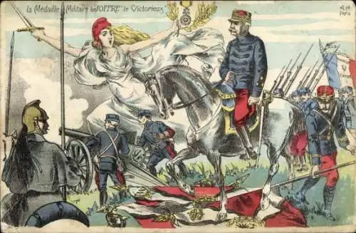 Ak Die Militärmedaille für Joffre den Siegreichen