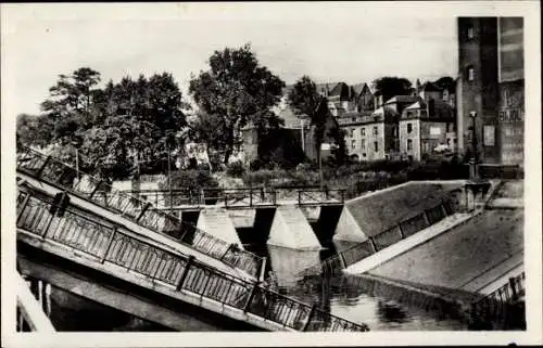Ak Maubeuge Nord, Pont du Moulin detruit