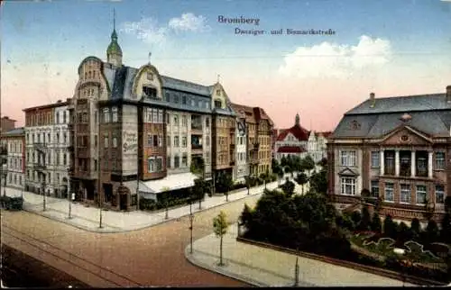 Ak Bydgoszcz Bromberg Westpreußen, Danzigerstraße, Bismarckstraße