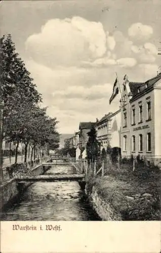Ak Warstein im Sauerland, Fluss, Brücke