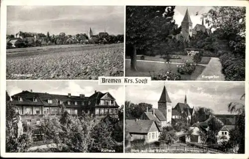 Ak Bremen Ense im Sauerland, Kurhaus, Kurgarten, Kirche