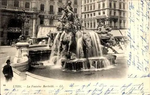 Ak Lyon Rhône, Bartholdi-Brunnen