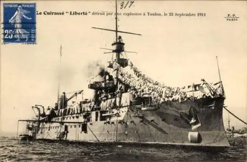 Ak Französisches Kriegsschiff Liberte, Französische Marine, 25. September 1911