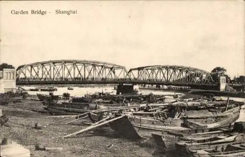 Ak Shanghai China, Garden-Bridge