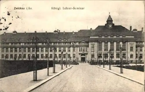 Ak Zwickau in Sachsen, Königliches Lehrerseminar, Außenansicht