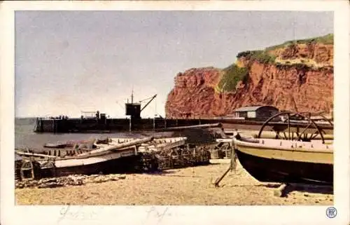 Ak Helgoland in Schleswig Holstein, Boote, Hafen