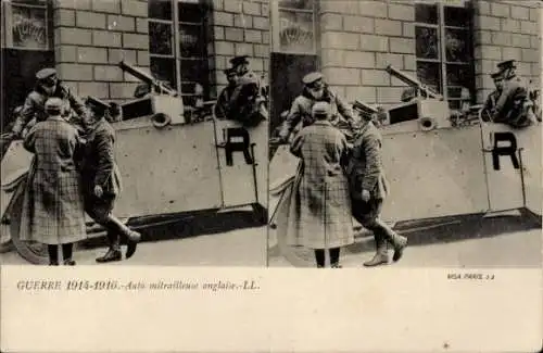 Stereo Ak Guerre 1914, Auto mitrailleuse anglaise