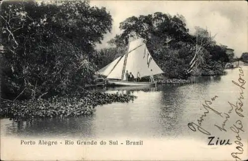 Ak Porto Alegre Brasilien, Rio Grande do Sul, Segelboot