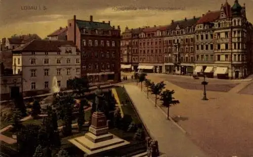 Ak Löbau in der Oberlausitz Sachsen, Königsplatz, Bismarckdenkmal