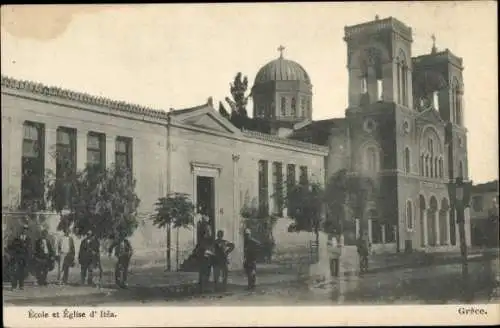Ak Itea Griechenland, Schule, Kirche