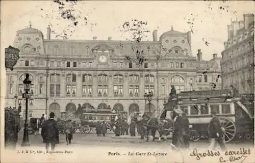 Ak Paris VIII, Gare Saint Lazare