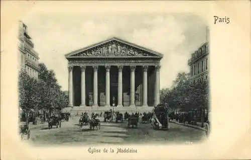 Relief Ak Paris VIIIe Élysée, Madeleine-Kirche