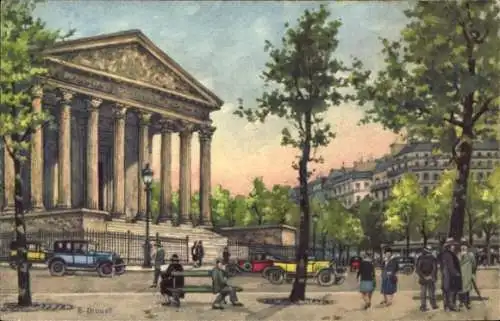 Künstler Ak Paris VIIIe Élysée, Eglise de la Madeleine, Place de la Madeleine