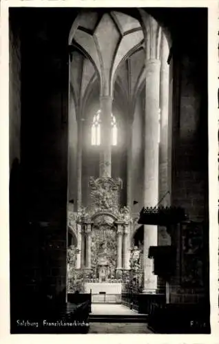 Ak Salzburg in Österreich, Inneres der Franziskanerkirche